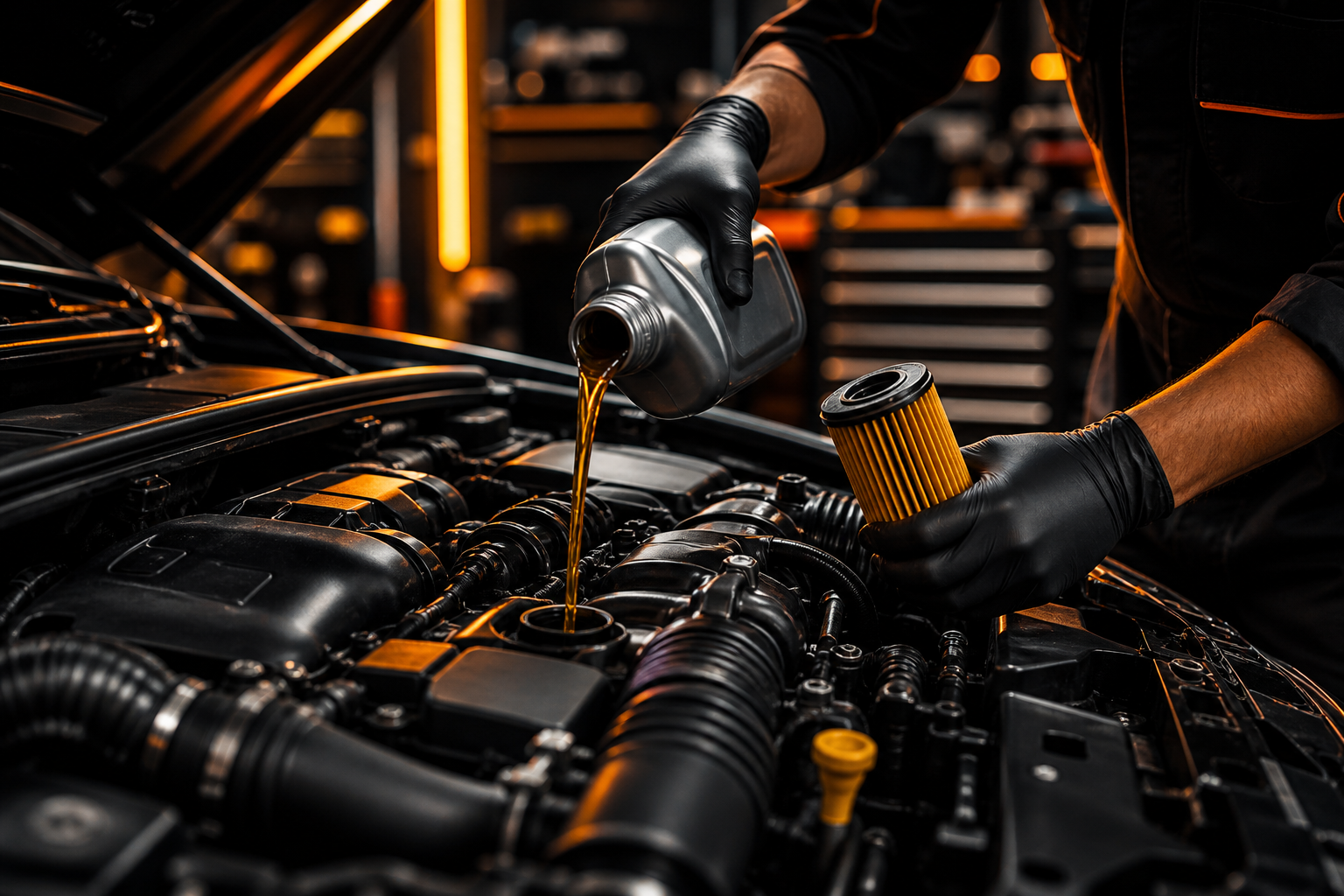 Vehicle servicing and oil change at a car workshop in Te Aro, Wellington